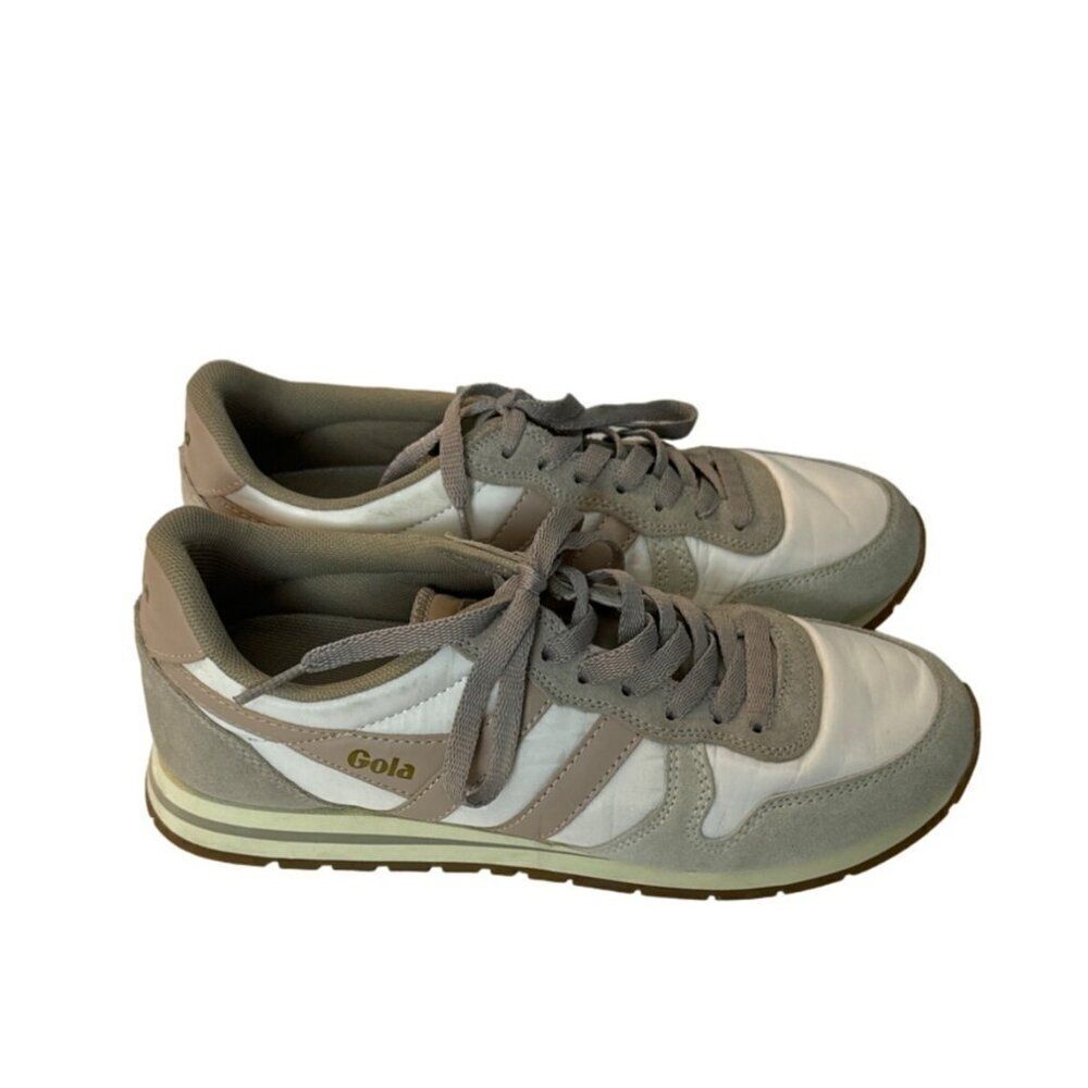 Gola Daytona Chute Womens Sneakers Size 8 US / 39 EU Beige & White Leather/Texti - Picture 5 of 6
